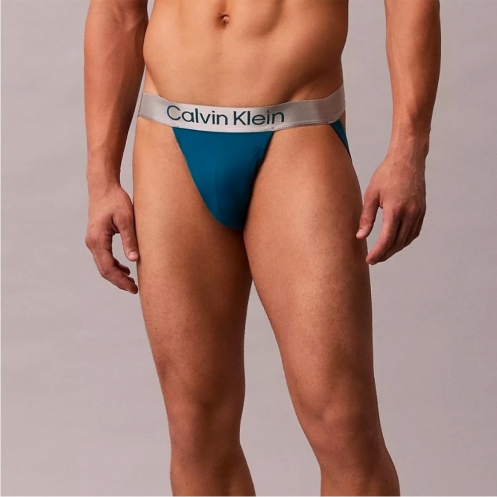 Calvin Klein | Brushed Microfiber Stretch Jock Strap in Teal Marine (Small)